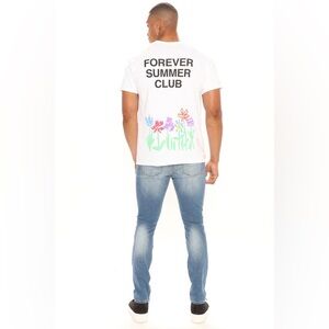 White 'Forever Summer Club' Graphic T-Shirt
